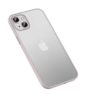 Apple iPhone 13 Kılıf Retro Kenar ve Lens Koruyucu Renkli Kılıf (Rose)