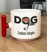 Kişiye Özel Dog Dad Hediye T Kupa Bardak Köpek Babası (Kırmızı)