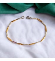 Erkek Çelik Zincir Bileklik 2 mm (Sarı-Beyaz)