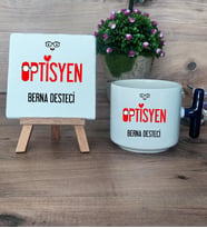 Optisyen Hediye Seti Kupa Bardak T Kulplu ve Dekoratif Taş Tıp Bayramı Hediyesi (Model 2)