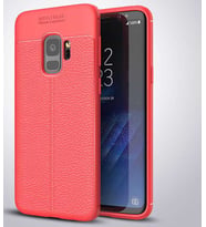 Samsung Galaxy S9 Kılıf Deri Tarzı Niss Silikon Case (Kırmızı)