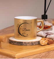 Kişiye Özel Tasarımlı Renkli Nescafe/Çay Fincanları 220 ML & Model No SC-1986 (Altın)