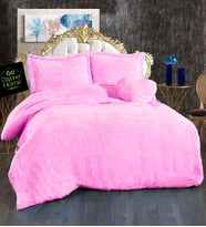 Çift Kişiliki Peluş Nevresim Seti (Pembe)