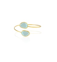 Kadir Jewellery 22 Ayar Altın Kaplama Zirkon Taşlı Ayarlanabilir Trend Bilezik (Açık Mavi)