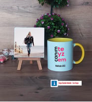 Teyzeye Hediye Fotoğraflı Dekoratif Taş, Kupa Bardak Beyaz Hediye (Model 7)