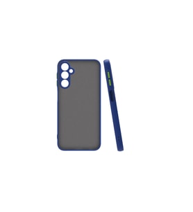 Galaxy A25 Kılıf Hux Düğme ve Kapak Zıt Renk Kılıf (Lacivert)