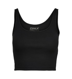 Only Kadın Kolsuz Crop Bluz T-shirt - 15231168 (Siyah)