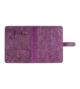 Twingold Kişiye Özel %100 Deri Rainbow iPad Organizer 10.5" Fuşya (Mor)