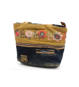 Old Cotton Cargo 4005 KC EVA Kadın Bayan Omuz Laptop Çantası (Hardal-Lacivert)