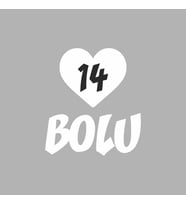 Kalpli 14 Bolu Araba Sticker siyah 20x15 CM (Beyaz)
