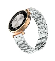 Sneezy Huawei Watch Gt4 41mm İle Uyumlu 18mm Ironweft Döküm Çelik Metal Kordon (Gümüş)