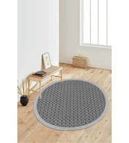 Dijital Baskılı Kaymaz Taban Yıkanabilir Yuvarlak Salon Halısı Koridor Halısı Paspas NDY-SD-1024 (Gri)