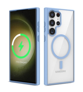 Galaxy S22 Ultra Kılıf Magsafe Wireless Şarj Özellikli Silikon Zore Ege Kılıf (Mavi)