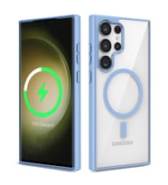 Galaxy S22 Ultra Kılıf Magsafe Wireless Şarj Özellikli Silikon Zore Ege Kılıf (Mavi)