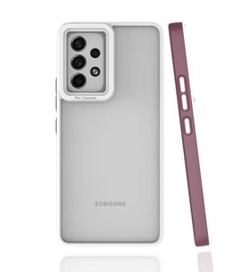 Galaxy A53 5G Kılıf Zore Mima Kenarları Renkli Silikon Kılıf (Mürdüm)