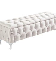 üks Sandıklı Chester Puf Bench Ayakucu Koltuk 100 Cm (Beyaz)