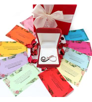 Özel Hediye Kutusunda Gümüş Annem Kolye Anneye Özel Notlu Set (Rose)