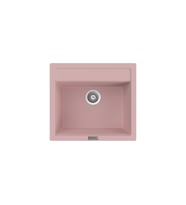 POLEX Cristalüx Granit Eviye P-08 Tezgah Altı Ve Tezgah Üstü Kare Mutfak Evyesi 55,5x50cm (Pembe)