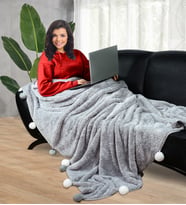 Çift Kişilik Welsoft Peluş Battaniye 200*220 Cm (Gri)