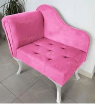Yeni Model Tekli Köşe Koltuğu Josefin Bench Beyaz Ayak (Pembe)