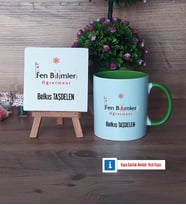 Fen Bilimleri Öğretmeni Dekoratif Taş, Kupa Bardak Kırmızı Hediye (Model 13)