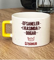 Kişiye Özel Efsaneler Kasımda Doğar Hediye Lüks Fincan Doğum Günü Hediyesi (Sarı)