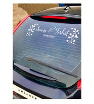 Gelin Arabası Sticker Süs Dekoratif İsim ve Tarih Yazılı Özel Etiket (STD)