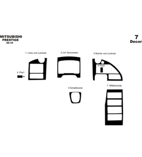 Meriç® Mitsubishi Temsa Prestige Ön Torpido Kaplama Maun 7 P. 2010-2011 (Piano Black)