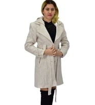 Kadın Pıtırcık Uzun Kaşe Kaban BGL-ST04122 (Krem)