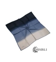 Mısırlı Degrade Şifon Eşarp (Beyaz - Lacivert - Turkuaz)