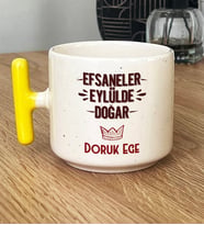 Kişiye Özel Efsaneler Eylülde Doğar Hediye T Kupa Bardak Doğum Günü Hediyesi (Sarı)