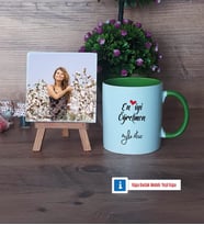 En İyi Öğretmen Fotoğraflı Dekoratif Taş, Kupa Bardak Beyaz Hediye (Model 14)