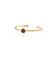 Kadir Jewellery Zirkon Taşlı Ayarlanabilir 22 Ayar Altın Kaplama Bilezik (Bordo)