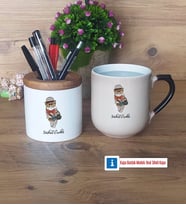 Baykuş Kalemlik, Kupa Bardak T Kişiye Özel Hediye (Model 2)