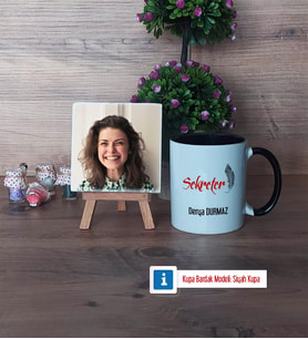 Sekretere Hediye Fotoğraflı Dekoratif Taş, Kupa Bardak Beyaz Hediye (Model 11)