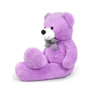 100 cm Rengarenk Papyonlu Peluş Ayıcık Hediyelik (Mor)