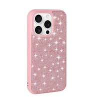 iPhone 15 Pro Kılıf Parlak Taşlı Tasarım Pırlanta Kılıf (Pembe)