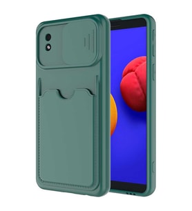 Galaxy A01 Core Kılıf Zore Kartix Kartlık Bölmeli Kılıf (Yeşil)