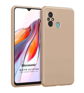 Microsonic Matte Silicone Xiaomi Redmi 12C Kılıf Siyah (Gold)