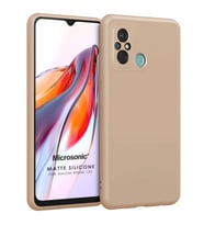 Microsonic Matte Silicone Xiaomi Redmi 12C Kılıf Siyah (Gold)
