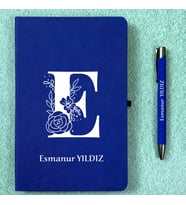 Kişiye Özel İsimli Ajanda Not Defteri ve Kalem Seti 2413B1005 (Lacivert)