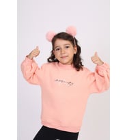 Toontoy Kız Çocuk Baskılı Sweatshirt (Somon)
