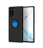 Samsung Galaxy Note 20 Kılıf Yüzüklü Magnetli Ravel Case (Siyah-Mavi)