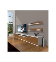 Decoraktiv Eko 220r Slm Tv Ünitesi Tv Sehpası (Beyaz - Ceviz)