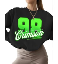 Bej Crimson beyzbol forması Baskılı 3 iplik şardonlu kalın unisex Sweatshirt erkek kadın bisiklet (Siyah)