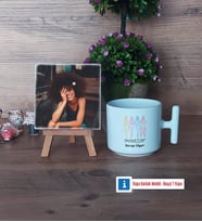 Modelist Fotoğraflı Dekoratif Taş, Kupa Bardak Beyaz Hediye (Model 12)