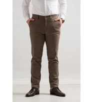 Notra Klasik Kesim Armürlü Erkek Kışlık Gabardin Boru Paça Pantolon  (Kahverengi)