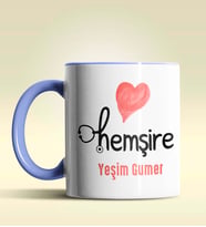 Kişiye Özel Hemşire 2 Tasarımlı Turuncu Kupa Bardak (Mavi)
