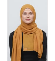 Kadın Pratik Kırışık Krinkıl Mira Tesettür Şal (Hardal)