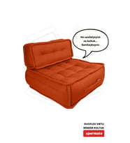 Xpermate DuoFlex Sırtlı Minder Koltuk İskandinav Tarzı Ergonomik  Sırtlıklı Oturma Minderi 80x80x30 (Kiremit)